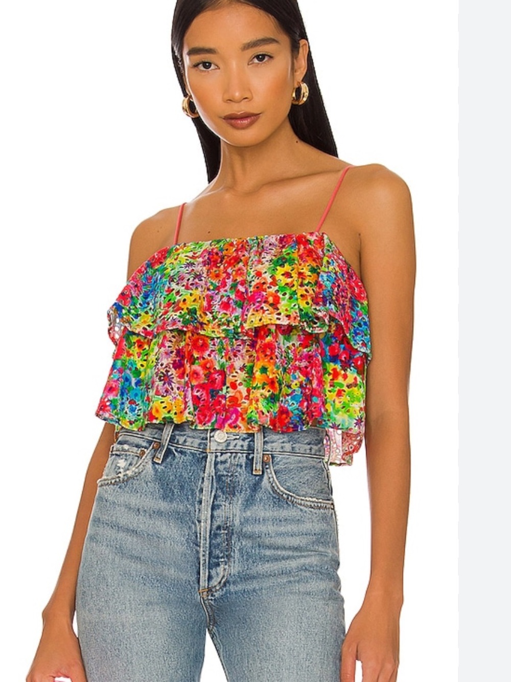 Alice and Olivia “marylynn ruffle crop”